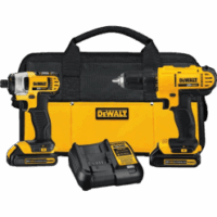 DEWALT 20V MAX Cordless Drill and Impact Driver, Power Tool Combo Kit with 2 Batteries and Charger (DCK240C2)